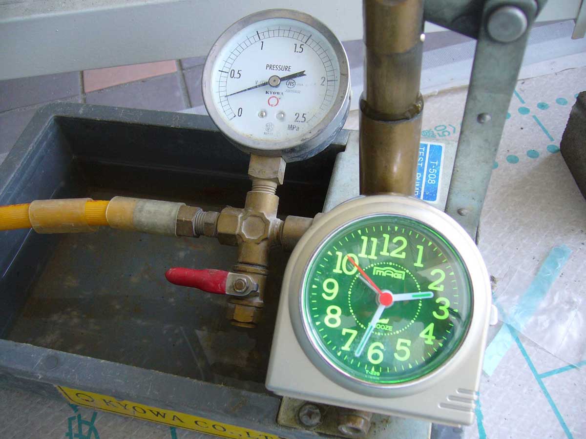 給水ポンプ水圧テスト