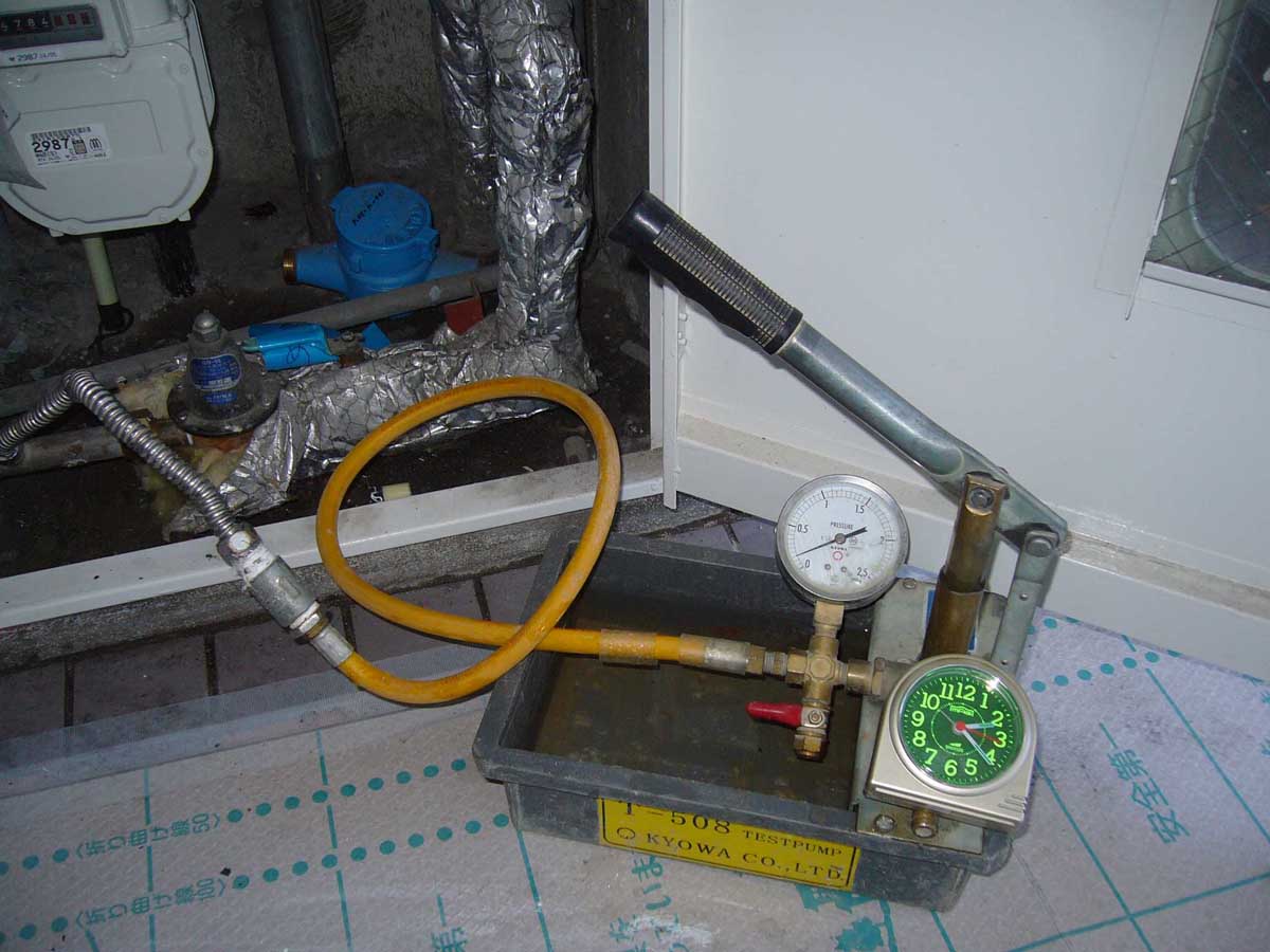 給水ポンプ水圧テスト